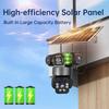 V380 15MP 4G SIM Solar Camera Outdoor Triple Lens Three Screen Two-Way Audio Auto Tracking Security Camera CCTV PTZ Surveillance