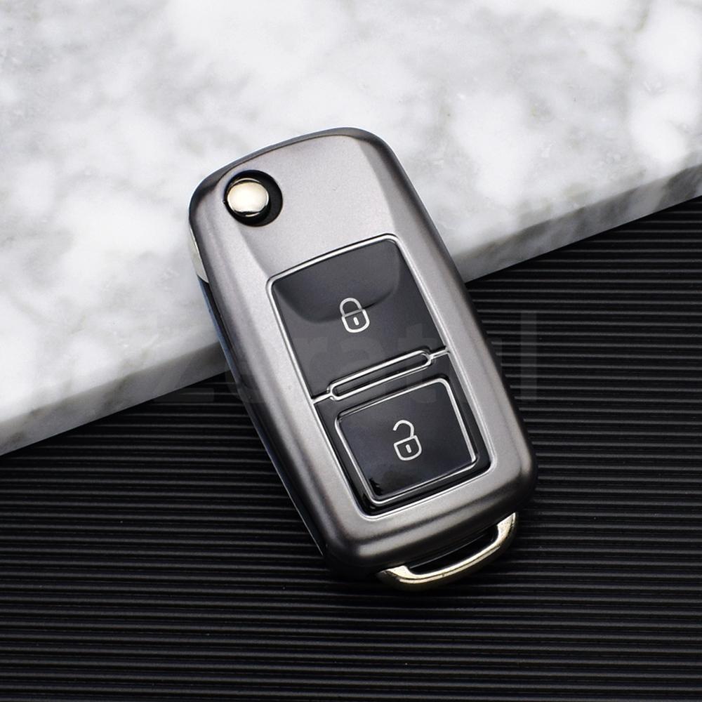 2/3 Buttons Shell Fob For Vw Volkswagen Mk4 Bora Golf 4 5 6 Jetta Passat Polo Bora Touran Skoda Seat Tpu Car Key Case Cover