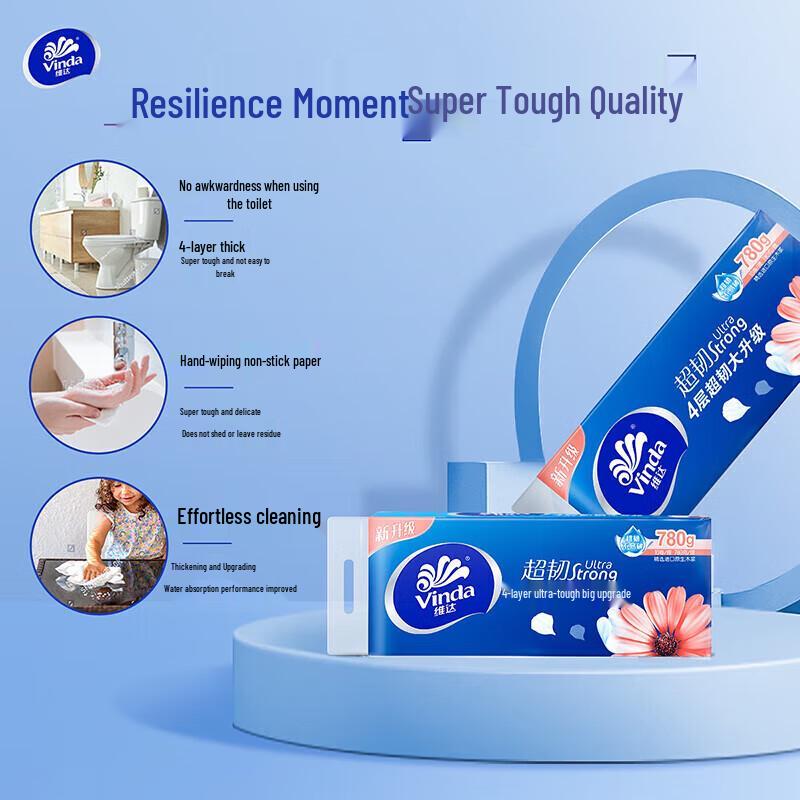 Vinda 4-Ply Ultra-Strong Coreless Toilet Paper