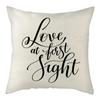 Black, White, Red, Romantic Words Double-Sided Printed Pillow Cover Short Plush Suitable Living Rooms Sofas Throw Cushion Cover
