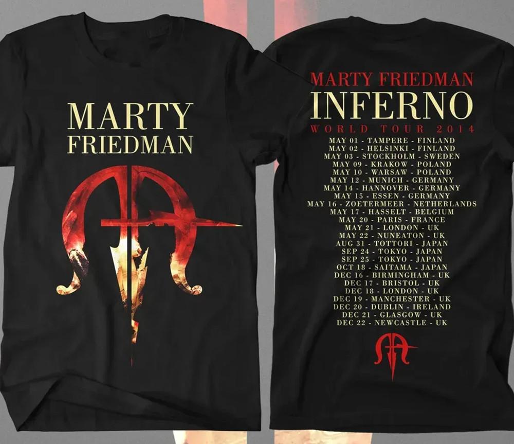 Marty Friedman World Tour 2 Sides T-Shirt Black Unisex Al Sizes S-5XL