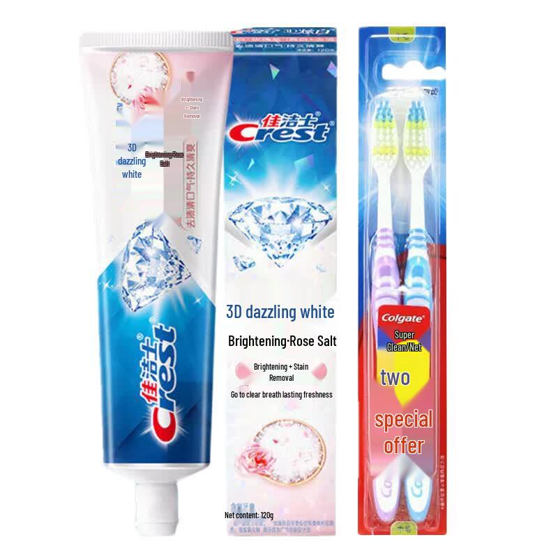 Зубная паста Crest 3D White Розовая соль (120г) с бонусом Colgate Super Clean