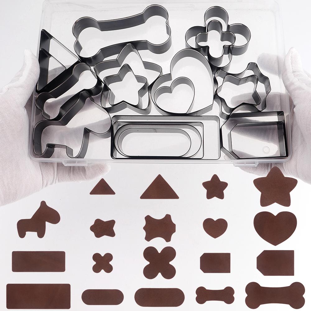 19pcs/set Leathercraft Cutting Die Set - Carbon Steel Punch & Cutting Tools for DIY Leather Crafts - Assorted Shapes Puncher