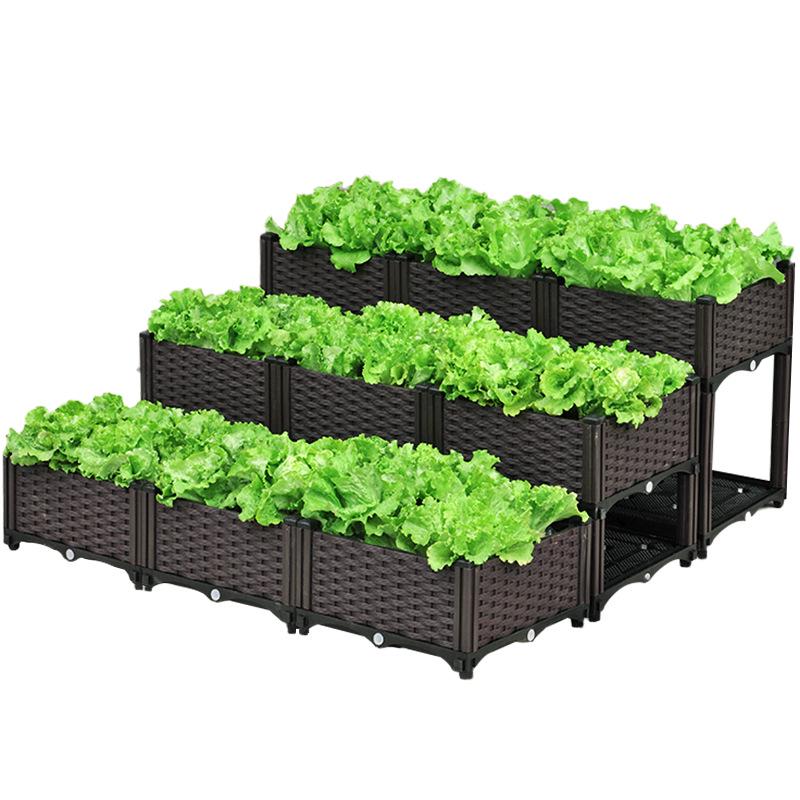 Large Outdoor Plastic Elevated Vegetable Planter Box for Balcony Gardening