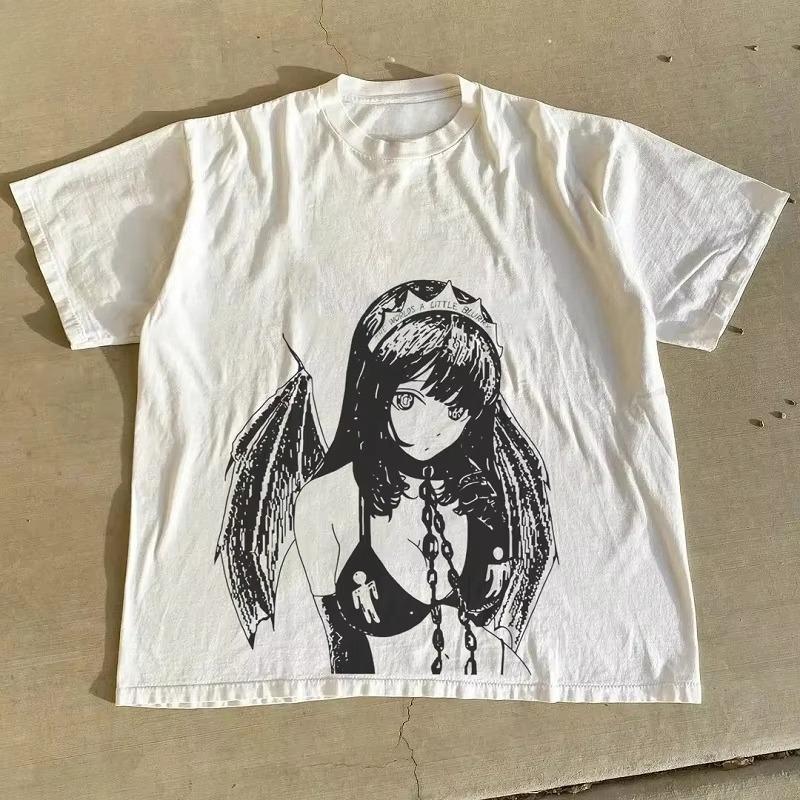 

Anime Graphic Print Tshirt Oversized Casual Street Harajuku Tops Summer Unisex Clothes Tshirt Comfortable Oversized T Shirt 3XL