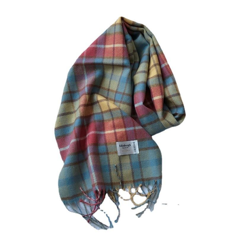 2025 new scarf small plaid accessories EDB trendy scarf college trendy autumn and winter warm dual-purpose shawl