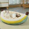 Winter Warm Cat Bed Banana-shaped Cat Sleeping Nest Cute Pet Bed for Cats Small Medium Dogs Detachable Kitten Bed Pet Supplies
