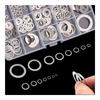 320pcs Flat Washer Assortment Kit, 304 Stainless Steel Thin Gasket 0.5/0.8/1mm Thickness, 15 Different Assorted Sizes M3~M20 Shim Washers for Bolt