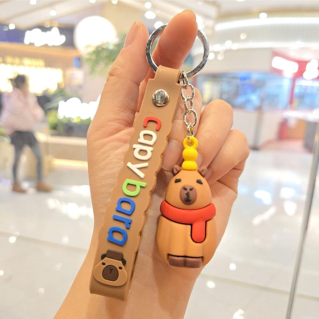 Přívěsek na klíče panenka Kapybara Series, Kreativní silikonový přívěsek na klíče morče, Přívěsek na tašku pro pár