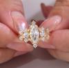 Provence Moissanite Anniversary Rings for Women 1.2 CT Marquise Cut Engagement Ring for Girlfriend Promise Ring Luxury DIY Ring