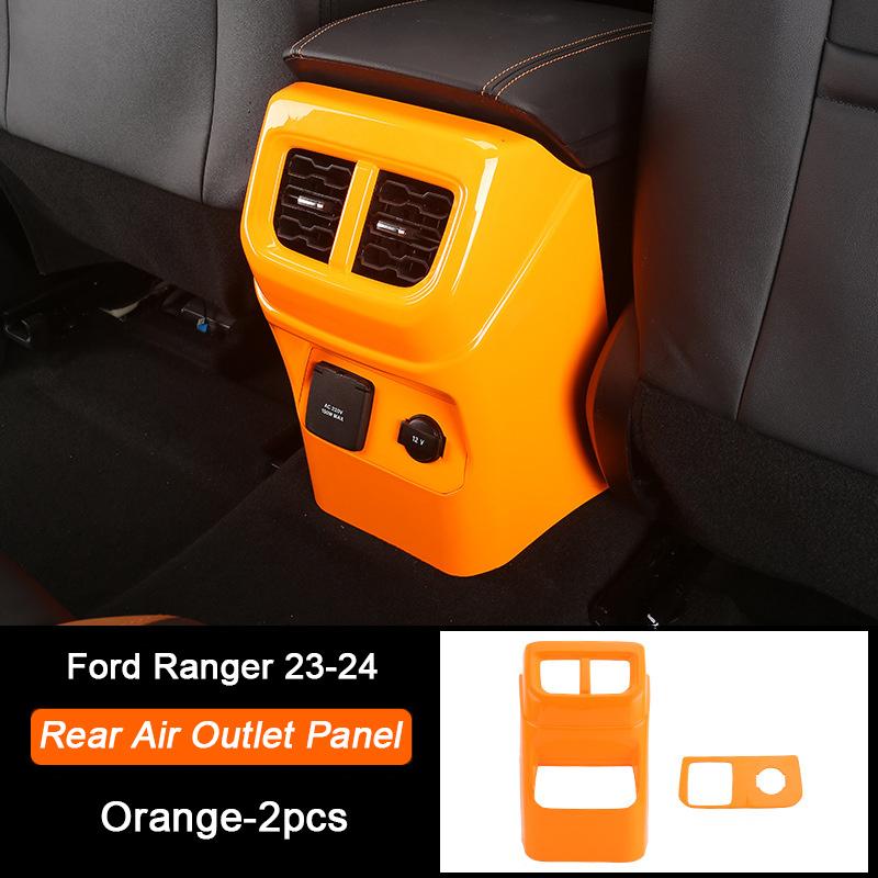 Orange Car Central Gear Shift Panel Rear Air Outlet Frame Door Trim Strip For Ford Ranger Raptor Wildtrak T9   2024 2025