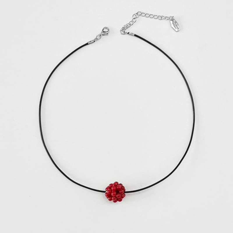 FANTASTIC PLANET Raspberry Ball String Necklace (2colors)
