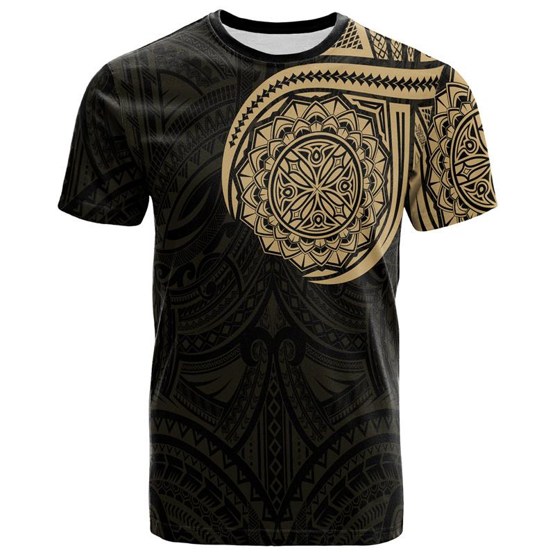 Fashion Polynesian 3D Printed T Shirt Men Summer Short Sleeves Tops Hawaiian Crew Neck Tees Casual Streetwear Male T-shirt