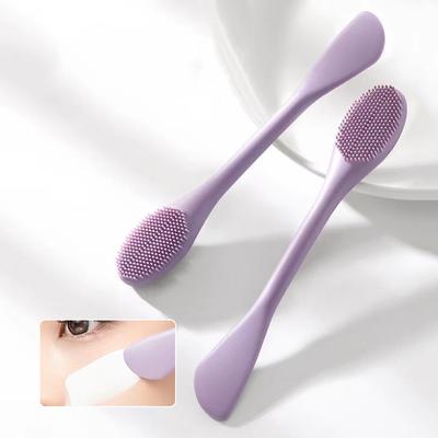 Doppelkopf Silikon Gesichtsmaskenpinsel Gesichtsmassage Reinigungsbürste DIY Schlammfilm Schaber Gesichtspflegewerkzeug Spa Schönheitssalon