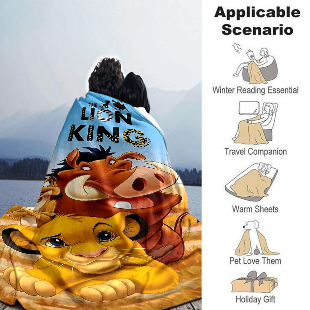 1pc Lion King Blanket Lightweight Flannel Throw for Sofa Bed Travel Camping Livingroom Office Couch Chair 1126KK