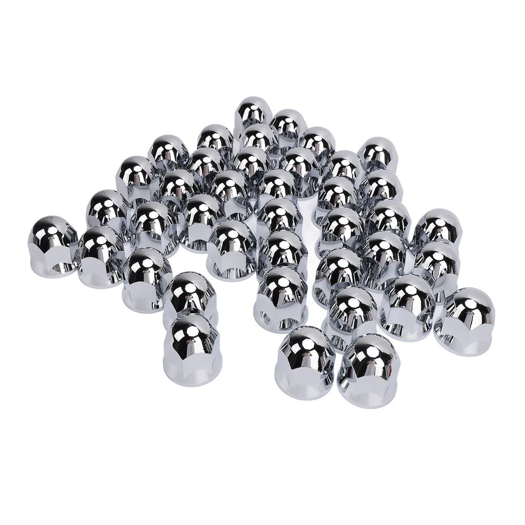 Copridadi Ruota 33mm Cromati Sicuri Tappi Dadi Ruota Flangiati per Camion Rimorchi e Veicoli 40Pz