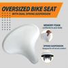 Selle de vélo - BIKEROO - Cruiser-Saddle-White - Confortable - Rembourrage épais - Montage universel