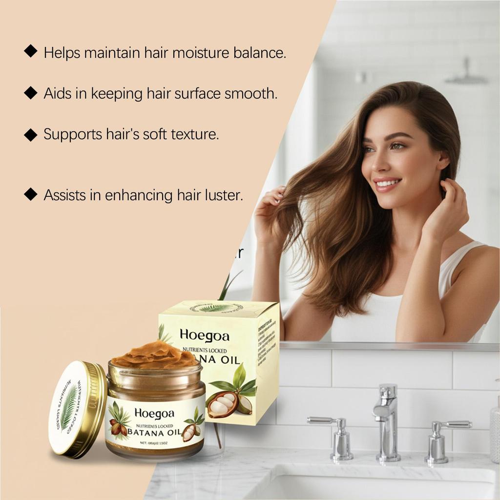 Batana Hair Mask, Tames Frizz & Flyaways, Moisturizing & Smooth, Nourishes Hair Texture, Daily Hair Care Treatment
