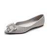Spring small perfume style French flash drill pointed toe shallow mouth fairy flat single shoes women