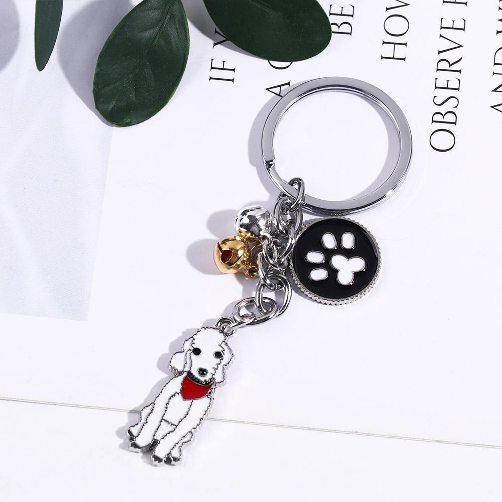 Fashion Golden Retriever Enamel Animal Bell Husky Dog Pendant Pet Keychain Dog Keychain Pet Keyring