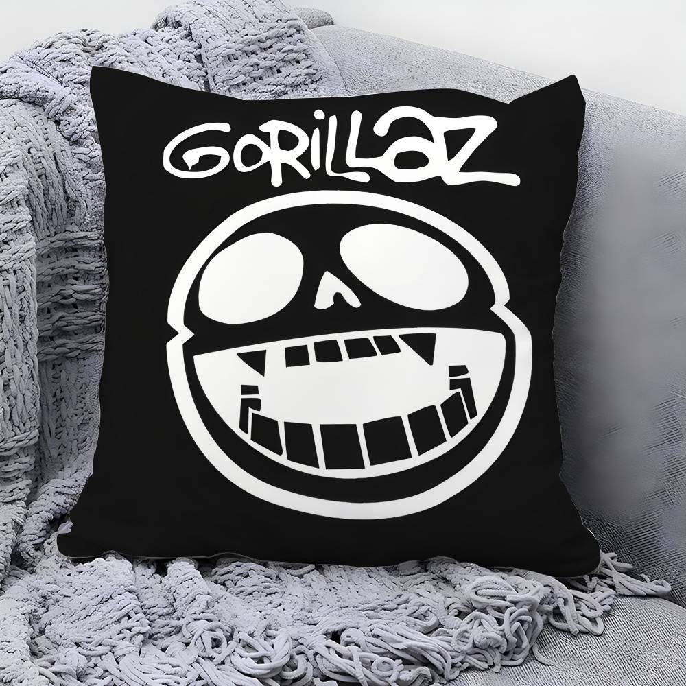 G-Gorillaz Band Pillow Case Square Double‑Sided Print Cushion Case For Sofa Home Bedchamber Decor Gift