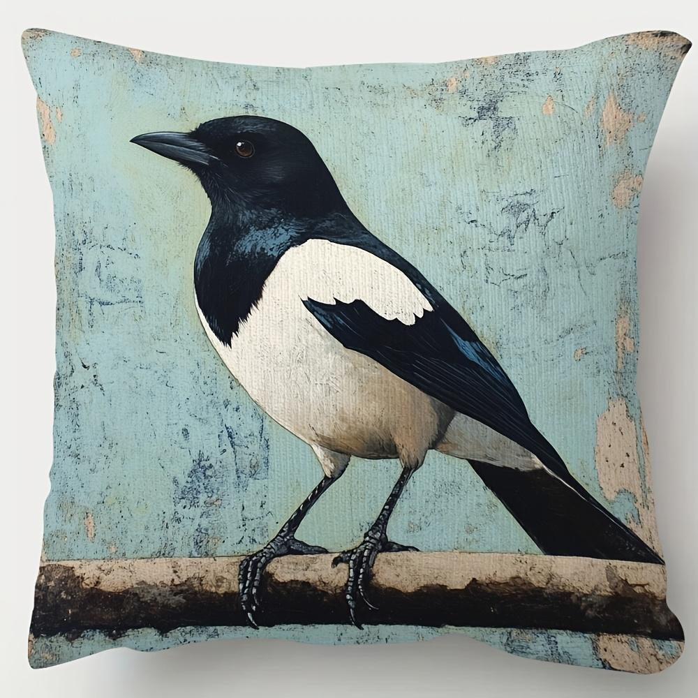 Stylish Bird Art Pillowcase Cushion Cover Print Throw Pillow Home Decor Nature Aesthetic Gift 40x40cm
