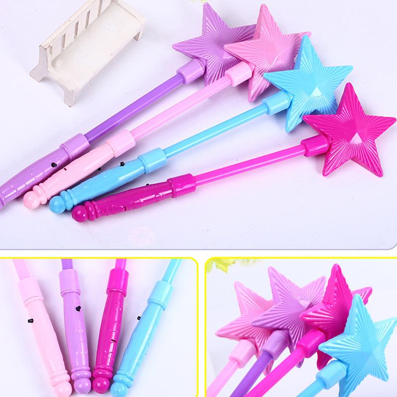 FlashingBlinkyLights Pink Super Star Princess LED Light Up Magic Wand for Kid Portable Lightweight Glow Sticks Party Light Stick
