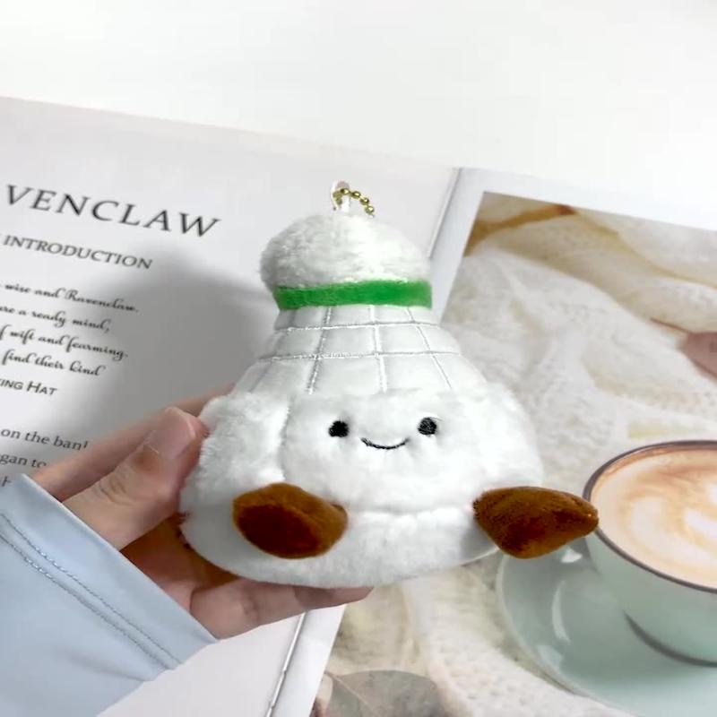 Creative Badminton Keychain Furry Cute Plush Doll Fun Toys Soft Bag Decor Pendant Friends Gifts