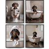 ETVISO Dachshund Bathroom Decor Set of 4, Funny Cute Bathroom Dachshund Dog Wall Art for Home (8x10 Unframed)