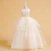Formal Tulle Bridesmaid Girls Dresses for Children Costume Elegant Party Princess Girl Dress Vestido White Wedding Birthday Gown