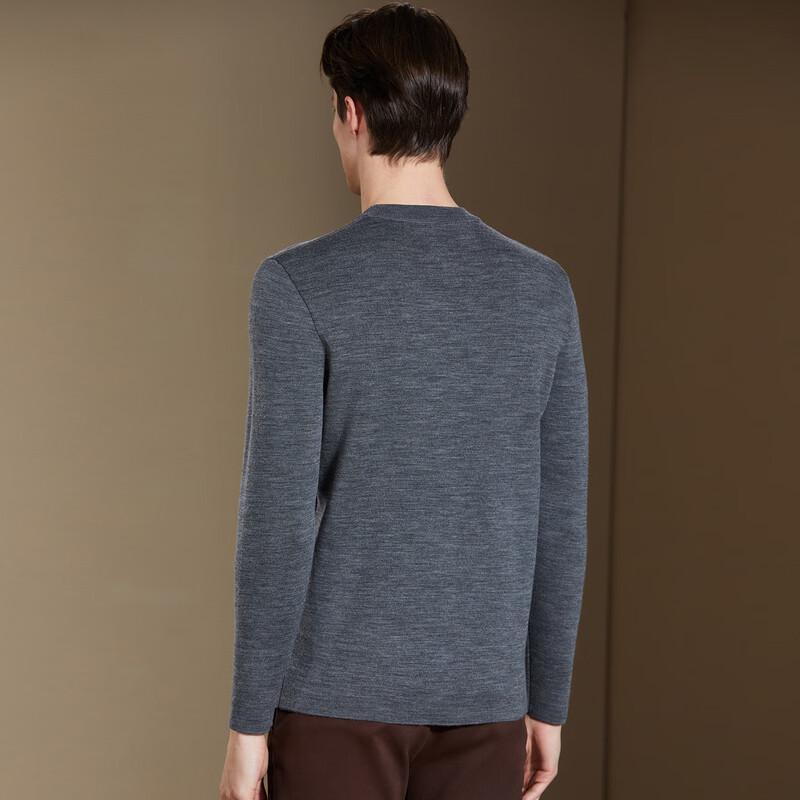 Antonio Men's Machine Washable 100% Worsted Wool Round Neck Sweater