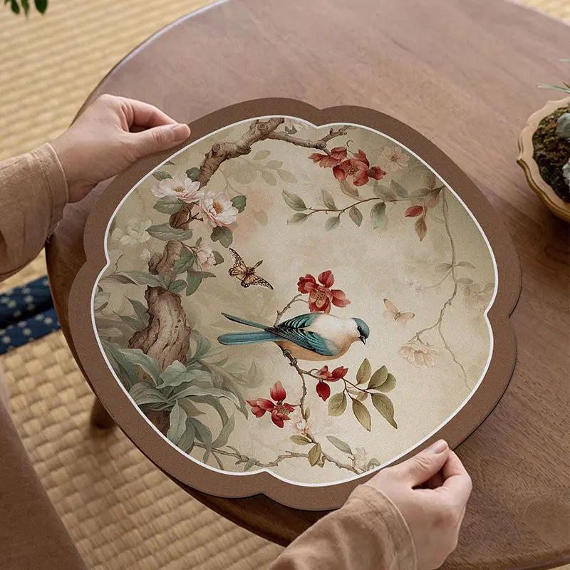 Quick-Drying Chinese-Style Diatom Mud Absorbent Anti-Slip Mat for Living Room and Dining Area
