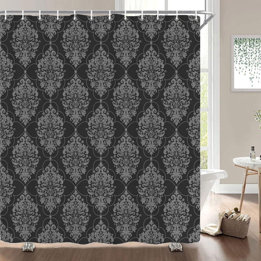 

3D Европейский цветочный стиль Водонепроницаемая шторка для душа Полиэстеровая ткань Перегородка для ванной Комнаты Занавеска для ванны Декоративная шторка W90xH180cm