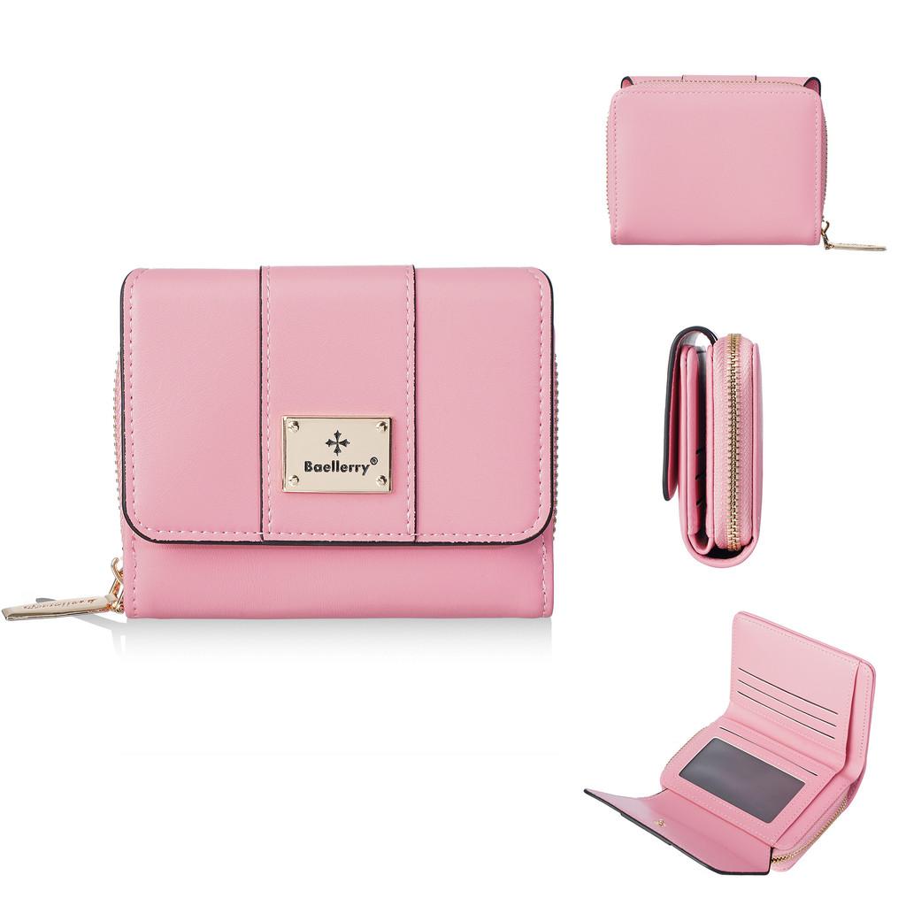 Short Wallet For Ladies With Multiple Card Slots And Foldable Design In Pu