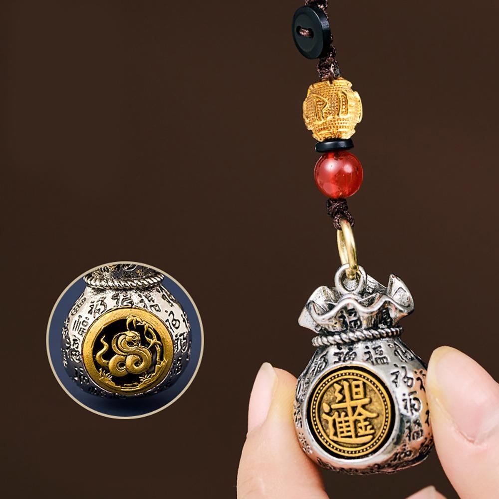 Chinese Style 12 Zodiac Keyring Brass Dragon Keychain Sheep Lucky Bag Pendant  Backpack Decor