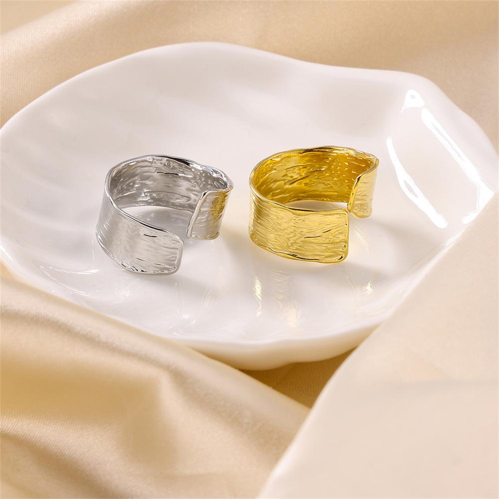 Irregular patterned stainless steel ring for ladies an exaggerated opening style finger ring