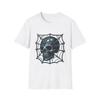 Unisex Softstyle T-Shirt Chrome Skull Spider Web Gothic Metal