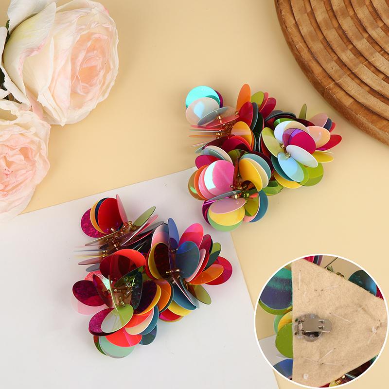 

1Pair Fabric Sequins Acrylic Beaded Flowers Shoes Clip Women Removable High Heels Shoe Buckle Shoe Flower Wedding Shoe Decor