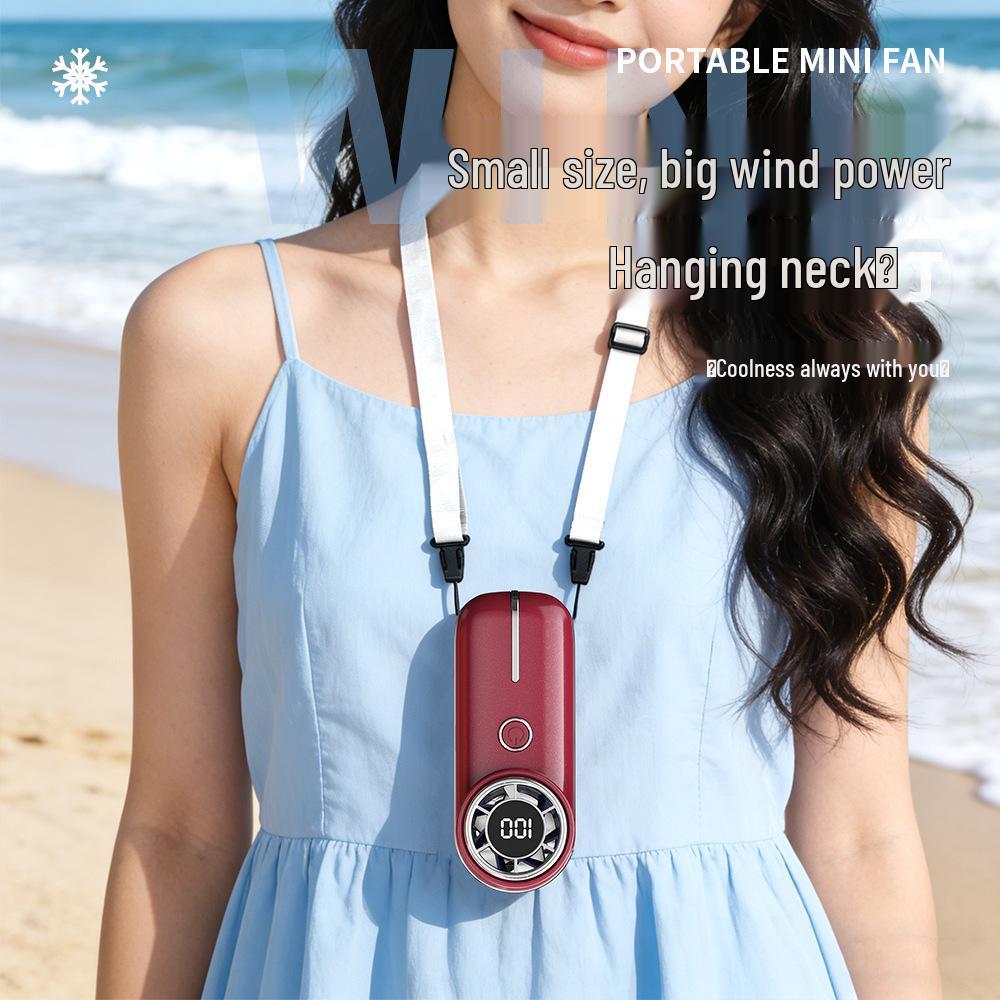 Rechargeable Handheld Mini Fan with Digital Display - High-Speed, Strong Wind Turbine for Office Use