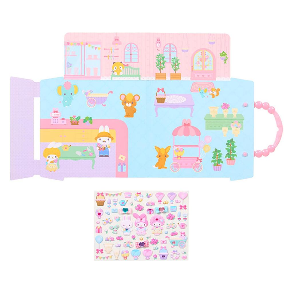 Sanrio My Melody Playable Sticker Paper Ages 3 and 155209 Set, Mount (PP Coated), Stickers PVC, Toy, Children, Up,