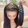 [Vintage Braided Headband] Vintage-Inspired 1pc Elegant Braided Headband-Wide Non-Slip with Teeth,Handcrafted Synthetic Hair Voluminous Bun Accessory