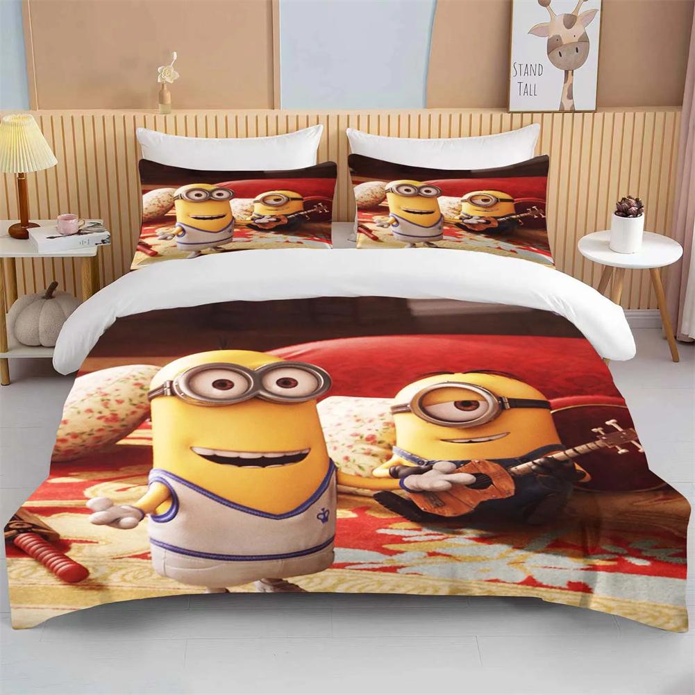 3D Yellow People Duvet Cover Pillowcase Bedding Bedroom Decor Children Gift Adult Single Double Bed Large Sizezip Duvet Cover