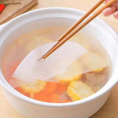 12 Stück Ölabsorbierendes Papier zum Kochen von Suppe, Küchen Essbarer Suppen Bratölfilter, Spezielles Papier zum Backen von Lebensmitteln, Küchenbedarf
