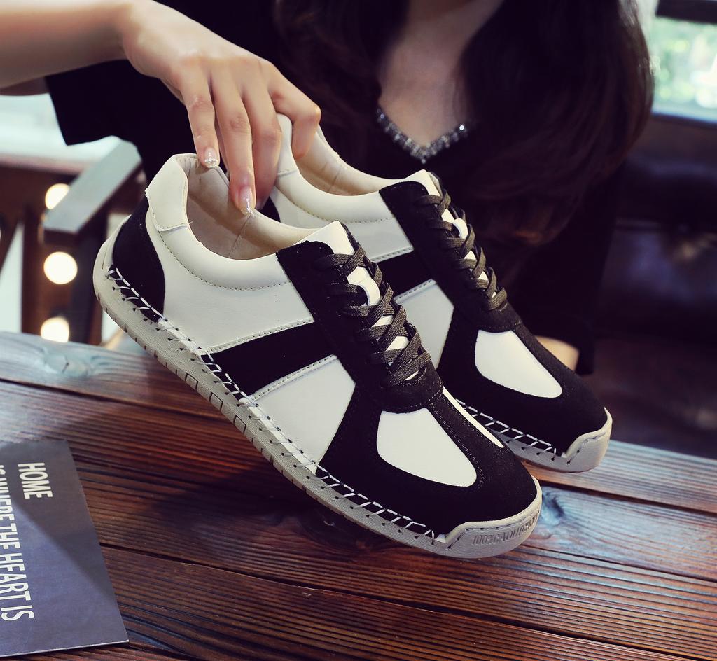 Fashion New Stylish Casual Leather Shoes for Men Outdoor Trail Running Sneakers Minimalist Walking Shoes Lightweight Man Tenis Masculino