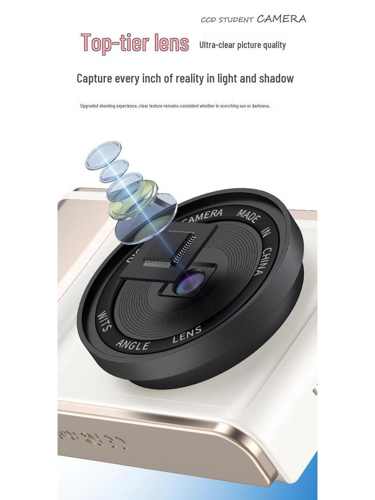 3.0-Inch Large Screen Flip-Out Selfie Camera for Students & Travel Vlogging