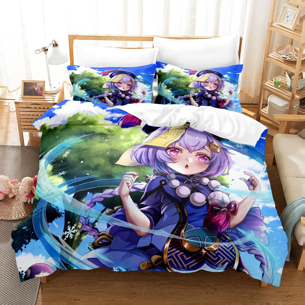3D Print Cartoon Bedding Set Genshin Impact Game Kids 3d Duvet Cover Set Comforter Bed Linen For Children Boy Decor Bedclothes