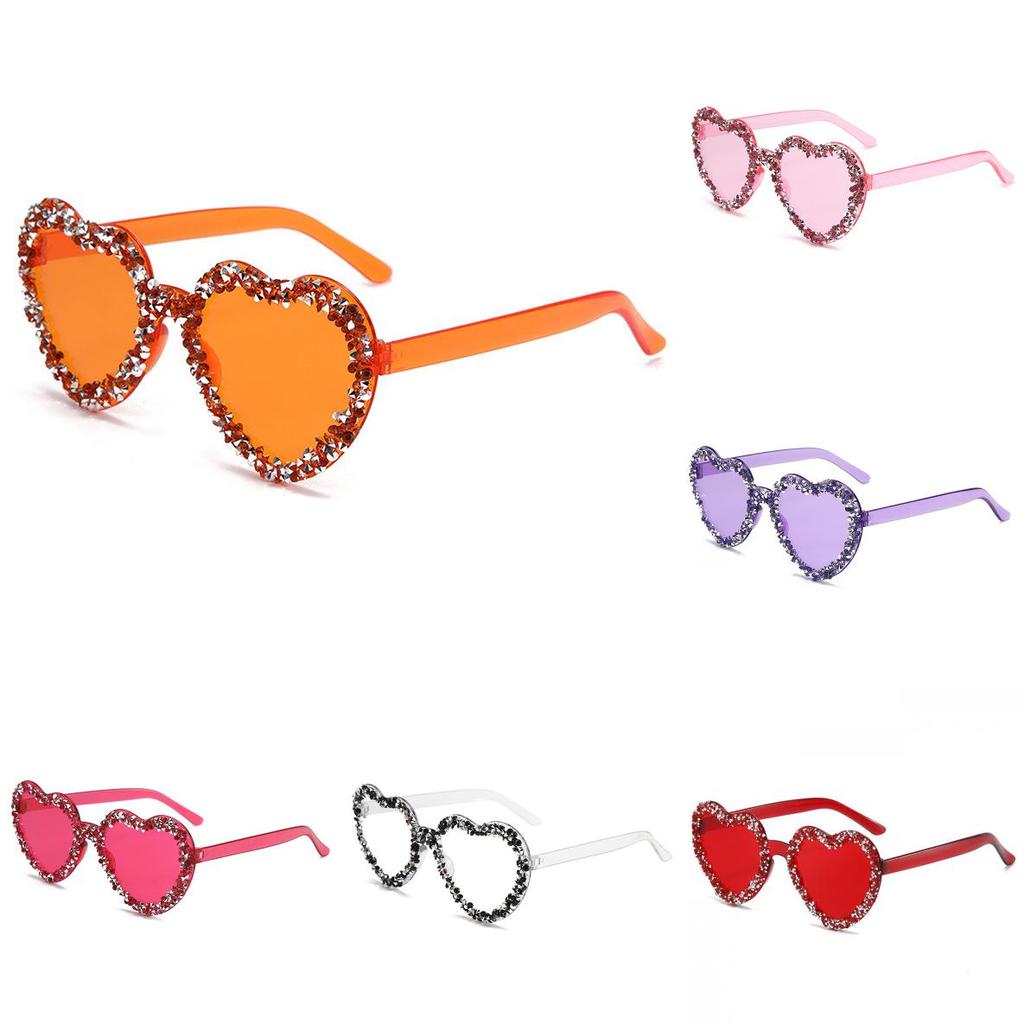 New Unisex Heartshaped Clear Jelly Sunglasses With Handmade Rhinestones For Summer Parties
