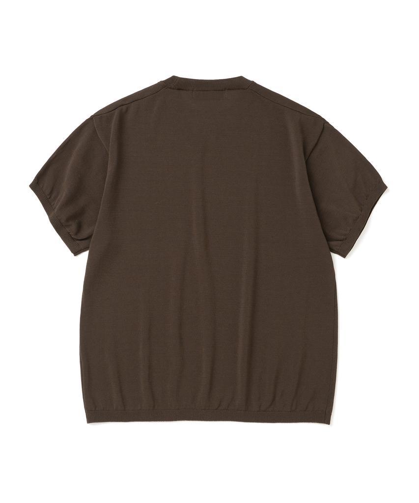 KNITTED Shellon Cooling Single Crop Round Knit Brown