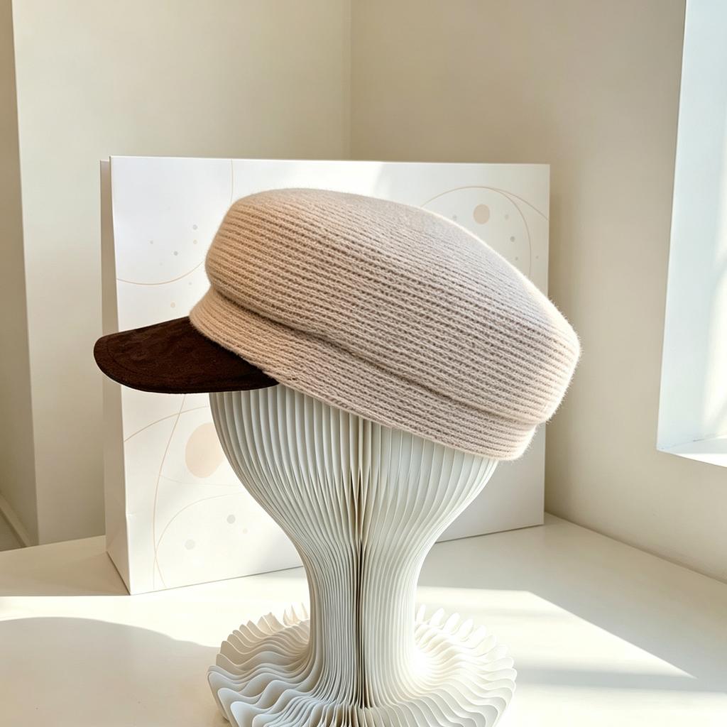 Autumn and winter hats, new newsboy hats, solid color simple cap, flat top women's outdoor fashion equestrian hats