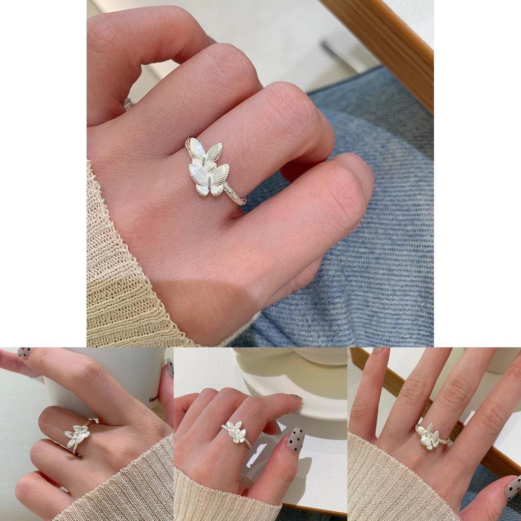 Eleganter Schmetterlings-Design Offener Ring für Damen Stilvolles und Schickes Modeaccessoire